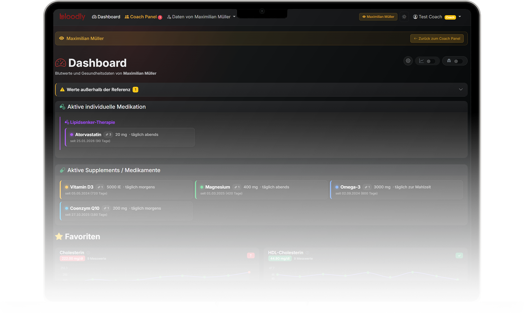 Athleten-Ansicht auf dem Macbook