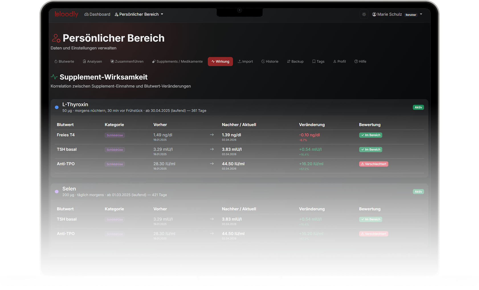 Wirkungsanalyse auf dem Macbook