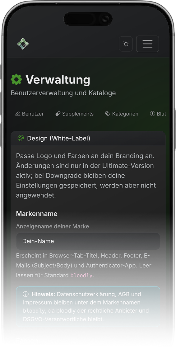 Design verwalten auf dem iPhone