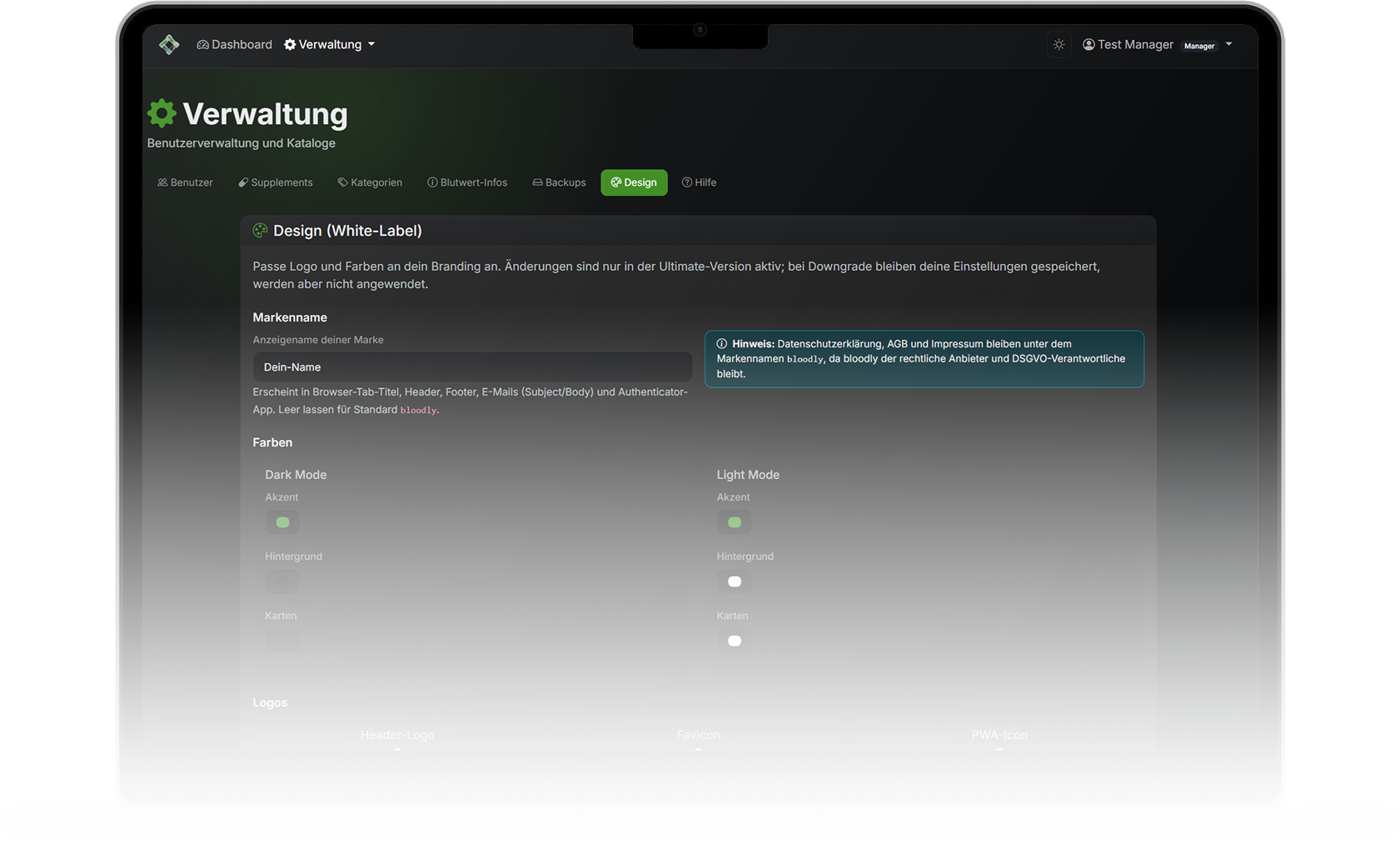 Design verwalten auf dem Macbook
